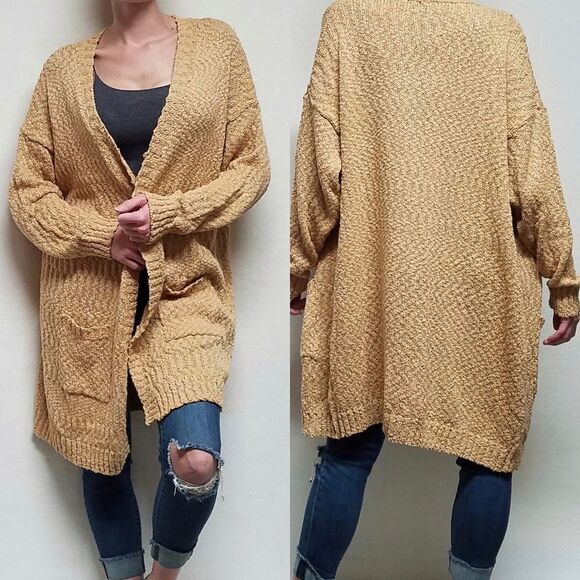 EVELYN Taylor Woman Loose Ribbed Popcorn Knit Open Front Waterfall Cardigan 3X - Picture 1 of 13